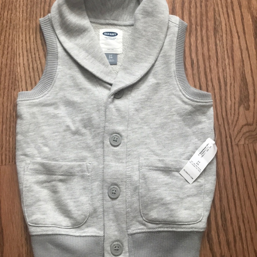Gray button vest